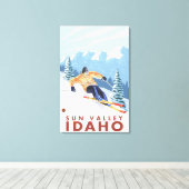 Downhill Snow Skier - Sun Valley, Idaho Leinwanddruck (Insitu (Holzboden))