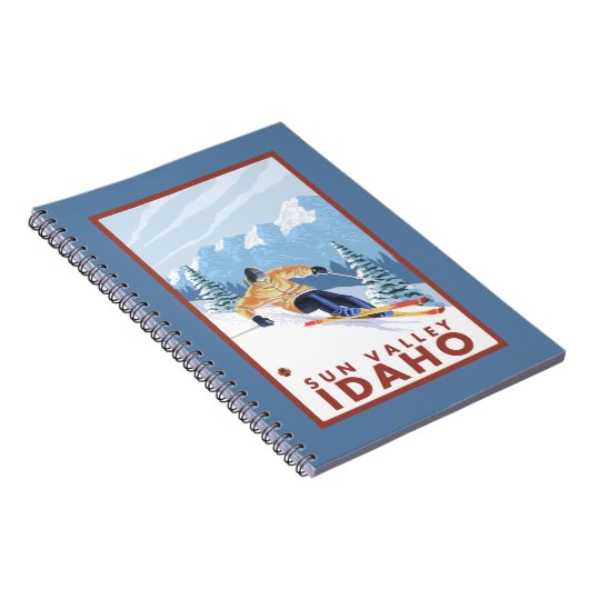 Downhill Snow Skier - Sun Valley, Idaho Notizblock (Rechte Seite)