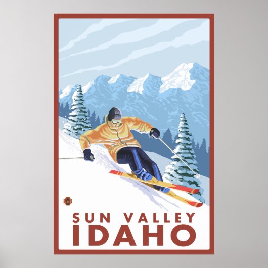 Downhill Snow Skier - Sun Valley, Idaho Poster (Vorne)