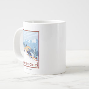 Downhill Snow Skier - The Rockies Jumbo-Tasse