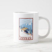Downhill Snow Skier - Timberline Lodge, Oregon Jumbo-Tasse (Rechts)