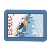 Downhill Snow Skier - Timberline Lodge, Oregon Magnet (Horizontal)