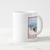Downhill Snow Skier - Whistler, BC Kanada Jumbo-Tasse (Vorderseite Rechts)