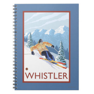 Downhill Snow Skier - Whistler, BC Kanada Notizblock