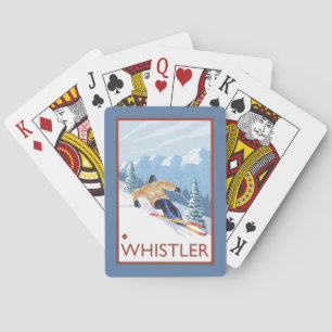 Downhill Snow Skier - Whistler, BC Kanada Spielkarten