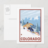 Downhill Snow SkierColorado Postkarte (Vorne/Hinten)