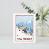 Downhill Snow SkierNew Mexico Postkarte (Stehend Vorderseite)