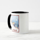 Downhill Snow SkierUtah Tasse (Vorderseite Links)