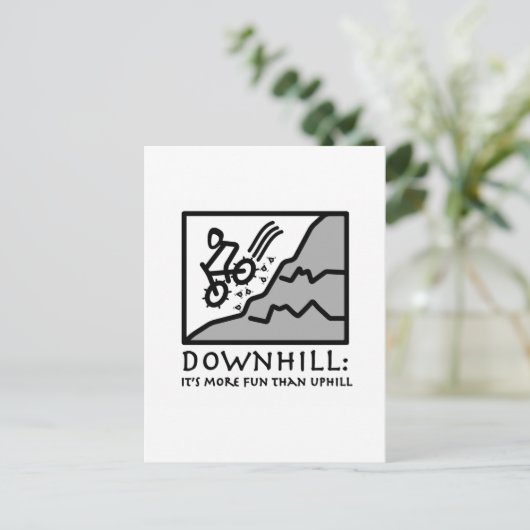 Downhill Thrill Mountain Biking Postkarte (Stehend Vorderseite)