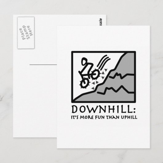 Downhill Thrill Mountain Biking Postkarte (Vorne/Hinten)