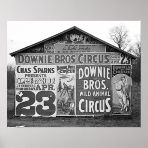 Downie Bros. Zirkus, 1936. Vintage-Foto Poster