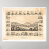 Downieville, CA Panoramic Map 1856 (0522A) Poster (Vorne)