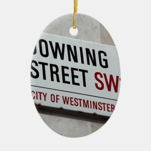 Downing Street Sign Keramik Ornament (Vorne)