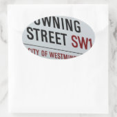 Downing Street Sign Ovaler Aufkleber (Tasche)