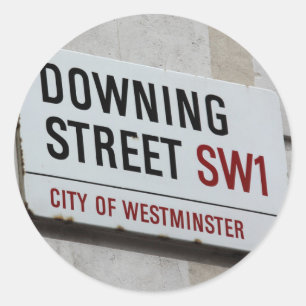 Downing Street Sign Runder Aufkleber