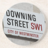 Downing Street Sign Sandstein Untersetzer (Vorne)