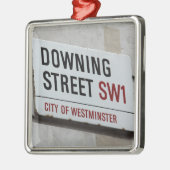 Downing Street Sign Silbernes Ornament (Links)