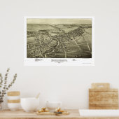Downingtown, PA Panoramic Map - 1893 Poster (Küche)