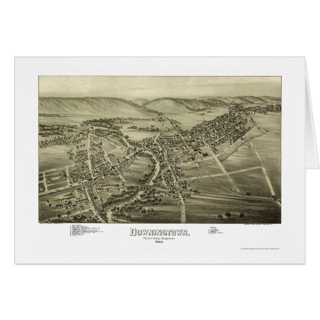 Downingtown, panoramische Karte PAs - 1893 (Vorderseite (Horizontal))