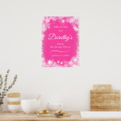 Download 40. Geburtstag Snowflake Pink Willkommen Poster (Küche)