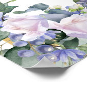 Download Blauer Weiße Blüte 100. Geburtstag Poster (Ecke)