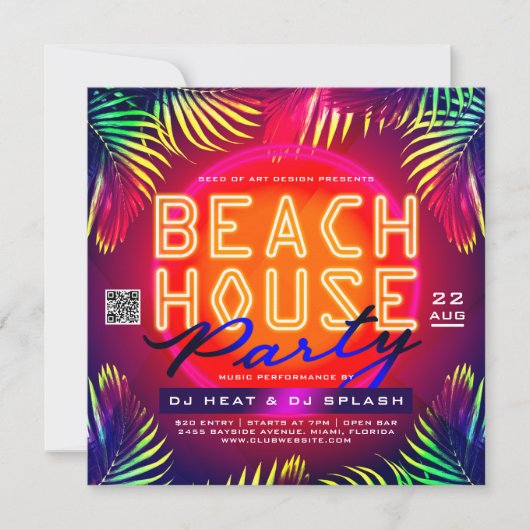 Download der Beach House Club Party Event Ad Einladung (Vorderseite)