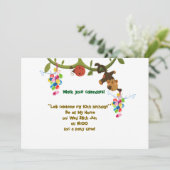 Download der Birthday-EinladungCard-Affe Einladung (Stehend Vorderseite)