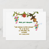 Download der Birthday-EinladungCard-Affe Einladung (Vorne/Hinten)