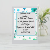 Download der Blumenhochzeit Einladung (Stehend Vorderseite)