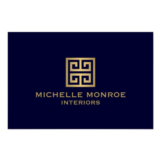 Download des klassischen griechischen Key Gold/Nav Poster (Vorderseite)