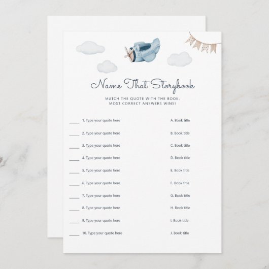 Download des Namens für die Storybook-Game-Karte Einladung (Vorne/Hinten)