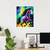 Download digitaler Kunstdrucke | Rainbow Unicorn Poster (Heimbüro)