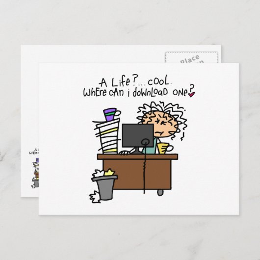 Download-Leben-Spaß Postkarte (Vorne/Hinten)