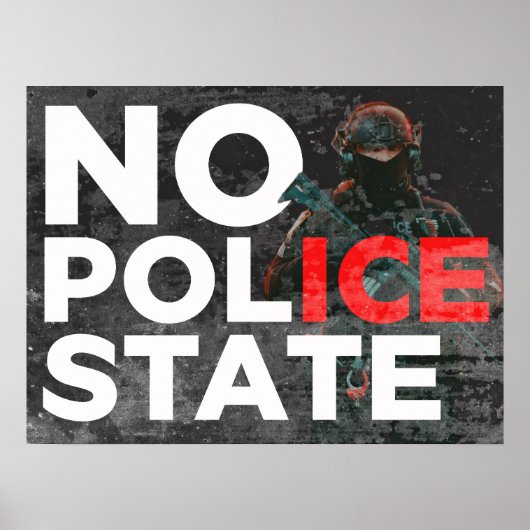 DOWNLOAD No Police State Anti-ICE protest poster (Vorne)
