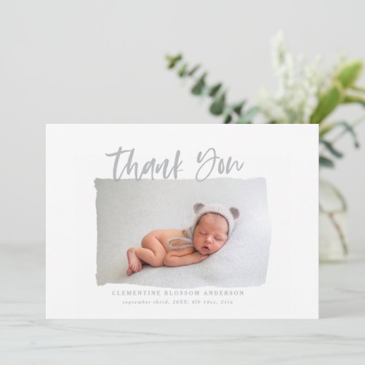 Download Script danke Ihnen die Geburtsankündigung Einladung (Stehend Vorderseite)