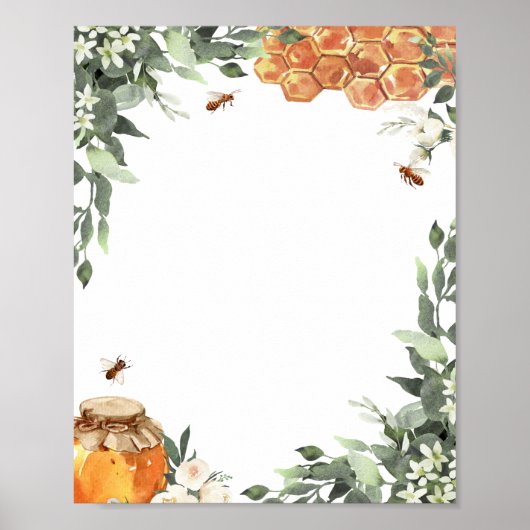 DOWNLOADABLE Blank Bee Sign oder Game Sheet Poster (Vorne)