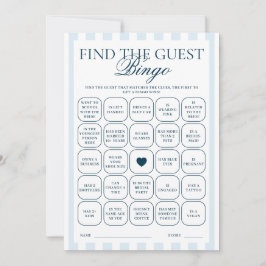 Downloadable Blue Striped Find The Guest Card Einladung
