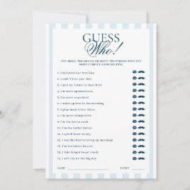 Downloadable Blue Striped Guess Who Card Einladung