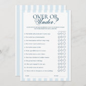 Downloadable Blue Striped Over or Under Card Einladung (Vorne/Hinten)