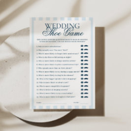 Downloadable Blue Striped Wedding Show Game Card Einladung