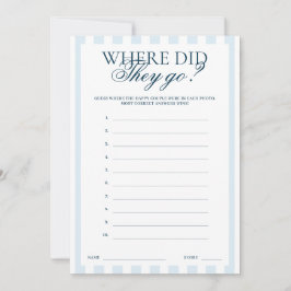 Downloadable Blue Striped Where did they go Card Einladung