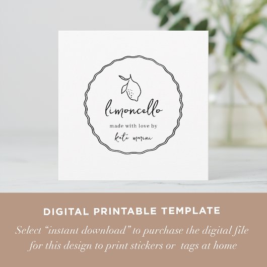 DOWNLOADABLE Dolce Vita Limoncello Tag Template Einladung
