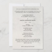 Downloadable Exquisite Gray Shades Elegy Funeral Einladung (Rückseite)