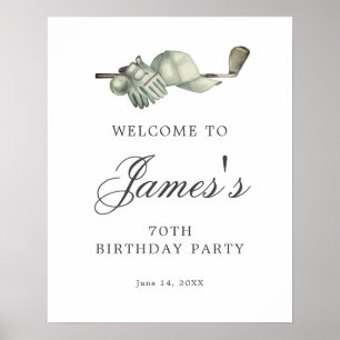 DOWNLOADABLE Golf 70. Geburtstag Begrüßungszeichen Poster