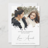 Downloadable Minimal Fancy Grunge Ink Brushstroke Save The Date (Vorderseite)