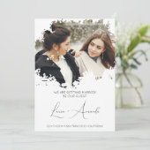 Downloadable Minimal Fancy Grunge Ink Brushstroke Save The Date (Stehend Vorderseite)