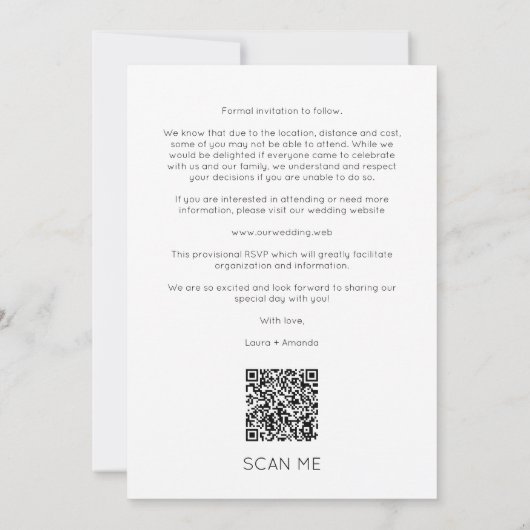 Downloadable Minimal Fancy Grunge Ink Brushstroke Save The Date (Rückseite)