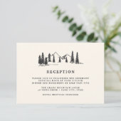 DOWNLOADABLE Mountain Sketch Wedding Enclosure Einladung (Stehend Vorderseite)