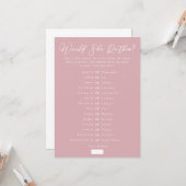 Downloadable Pink Bridal Shower Guess Game Karte (Vorderseite/Rückseite Beispiel)