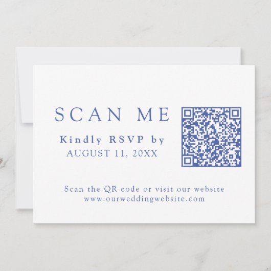 DOWNLOADABLE QR Code Chinoiserie Wedding RSVP Einladung (Vorderseite)